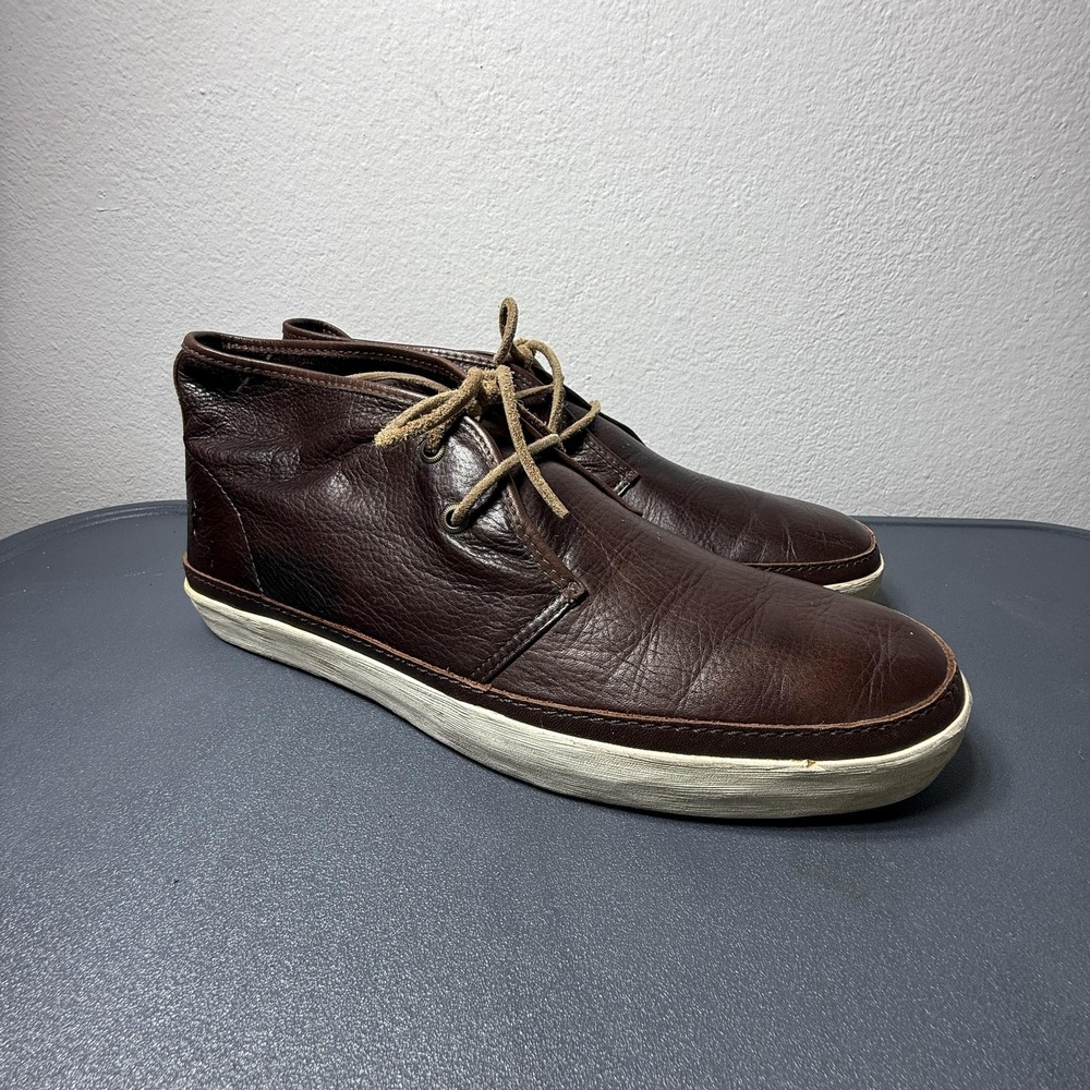 Frye Shoes Mens‎ Size 11.5 45 Brown Leather Lace Up Chukka Casual Sneakers